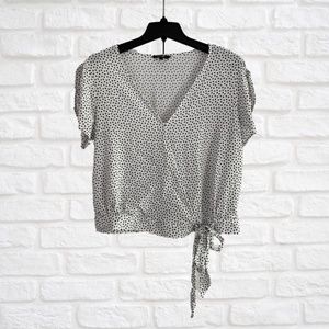 Polka Dot faux Wrap shirt